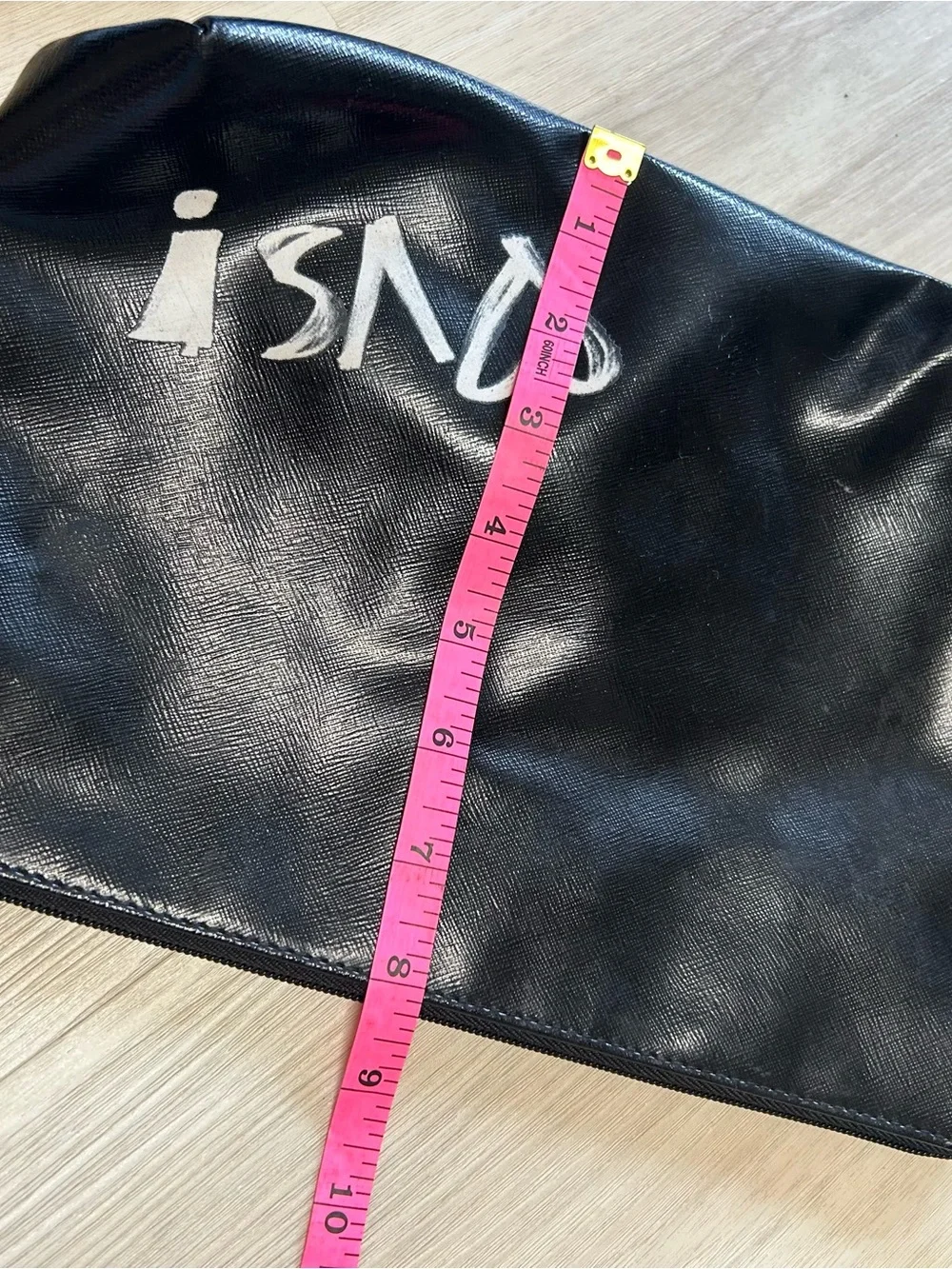 Victoria's Secret Large Cosmetic Zippered Bag Pouch Black Pink Heart Angel Wings